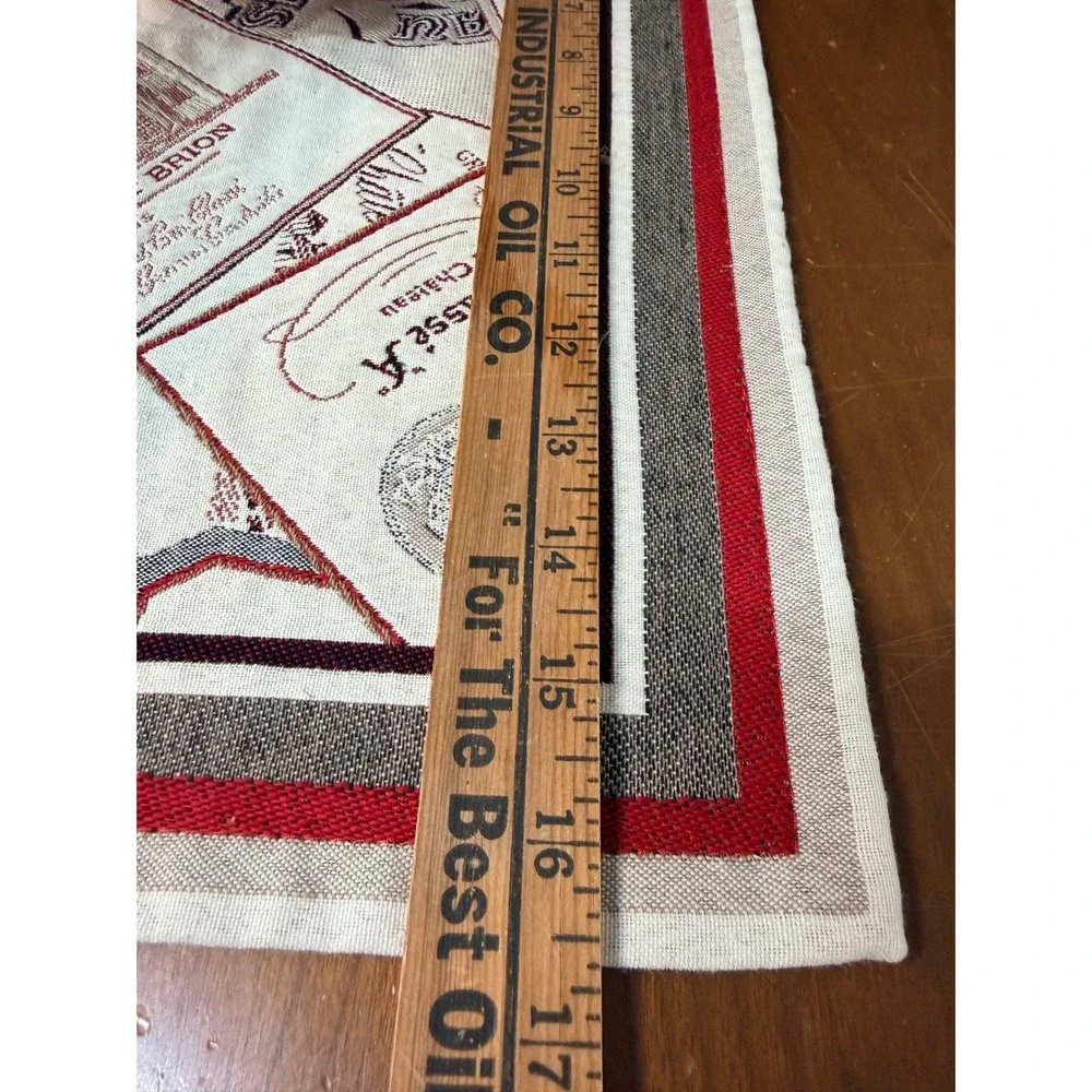 Made in France Table Runner Cream Wine Label Jacquard Woven French Decor Safeco